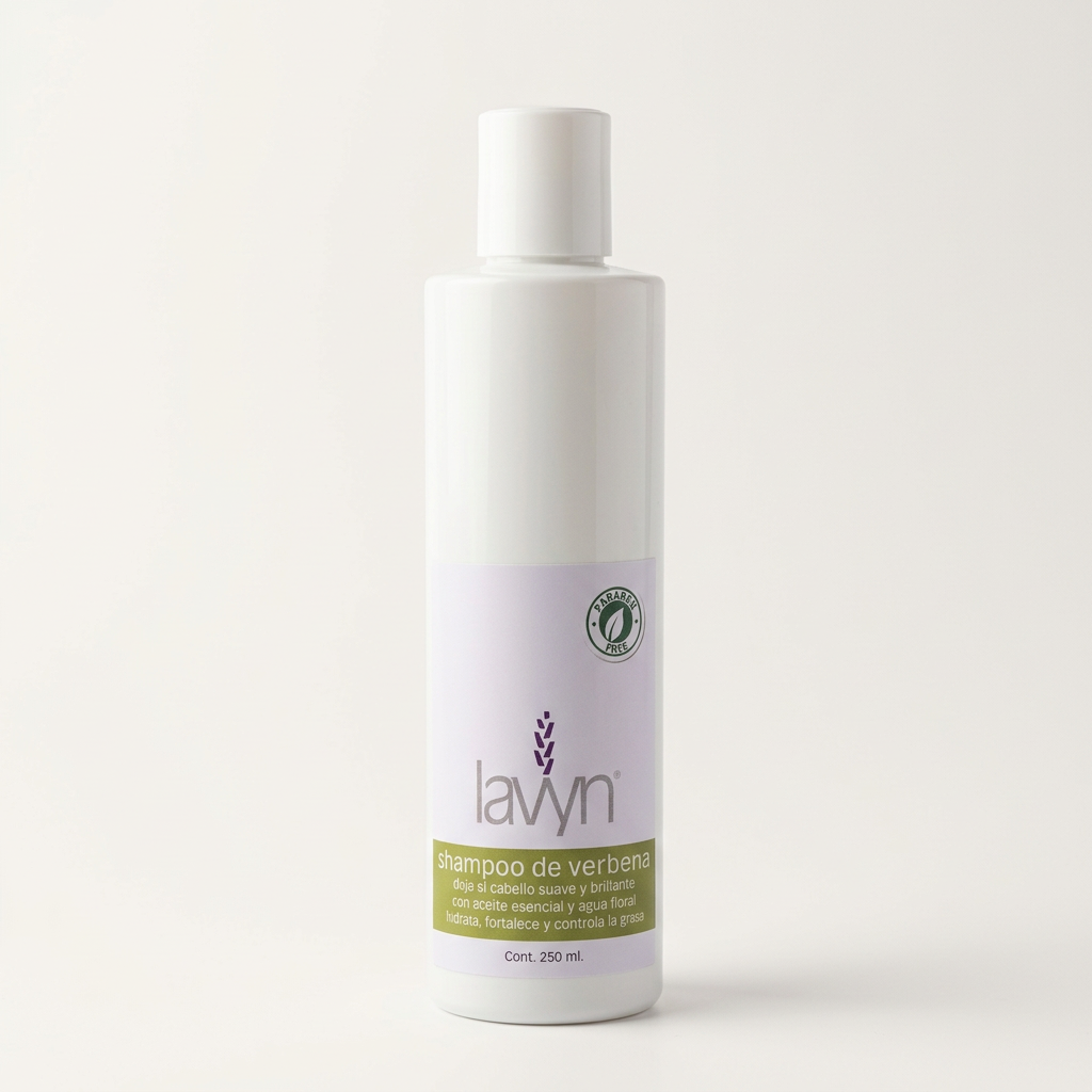 Shampoo de Verbena Lavyn de 250 ml con fondo claro