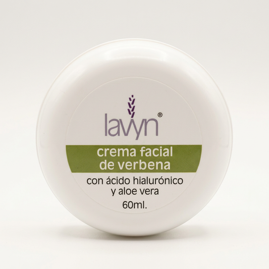 Crema Facial de Verbena Lavyn de 60 ml con fondo claro y encuadre cuadrado