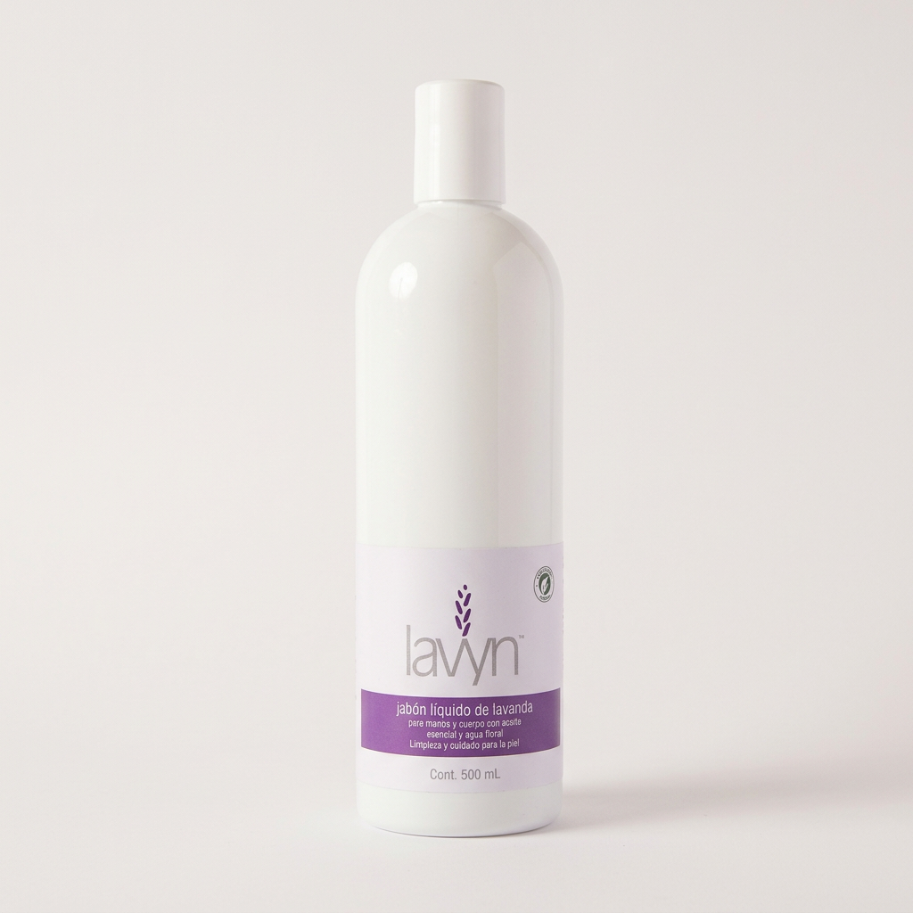 Jabón Líquido de Lavanda de 500 ml con fondo claro