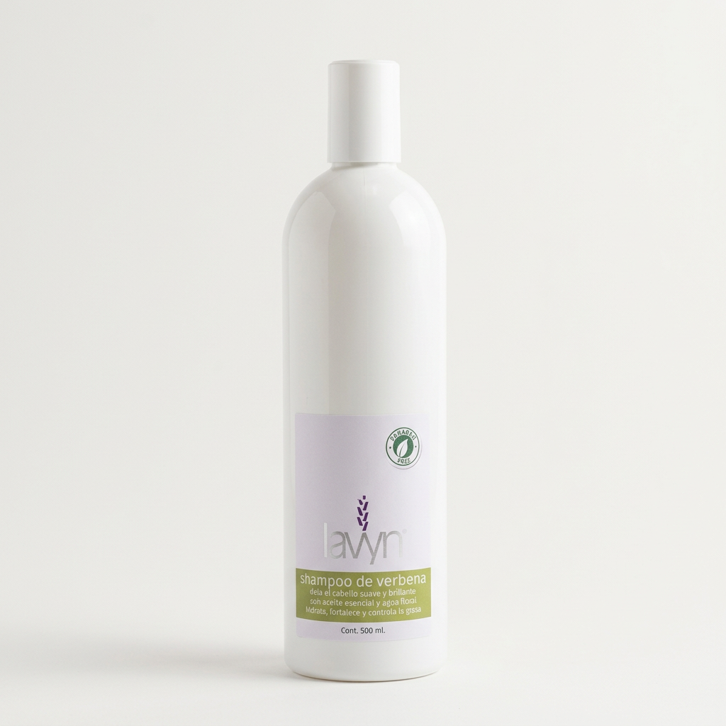 Shampoo de Verbena Lavyn de 500 ml con fondo claro